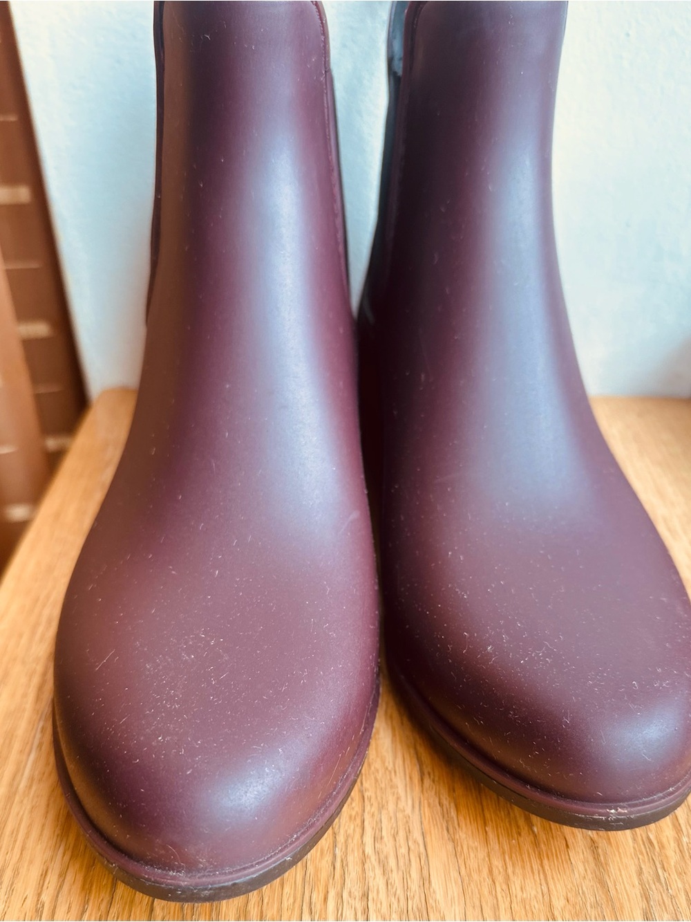 Sam Edelman Deep Burgundy Ankle Rain Boots